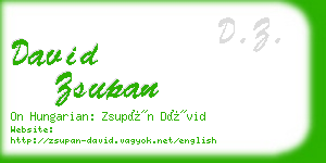david zsupan business card